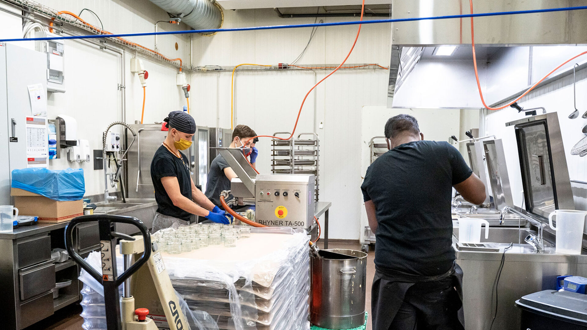 Hummus Produzieren Teamwork