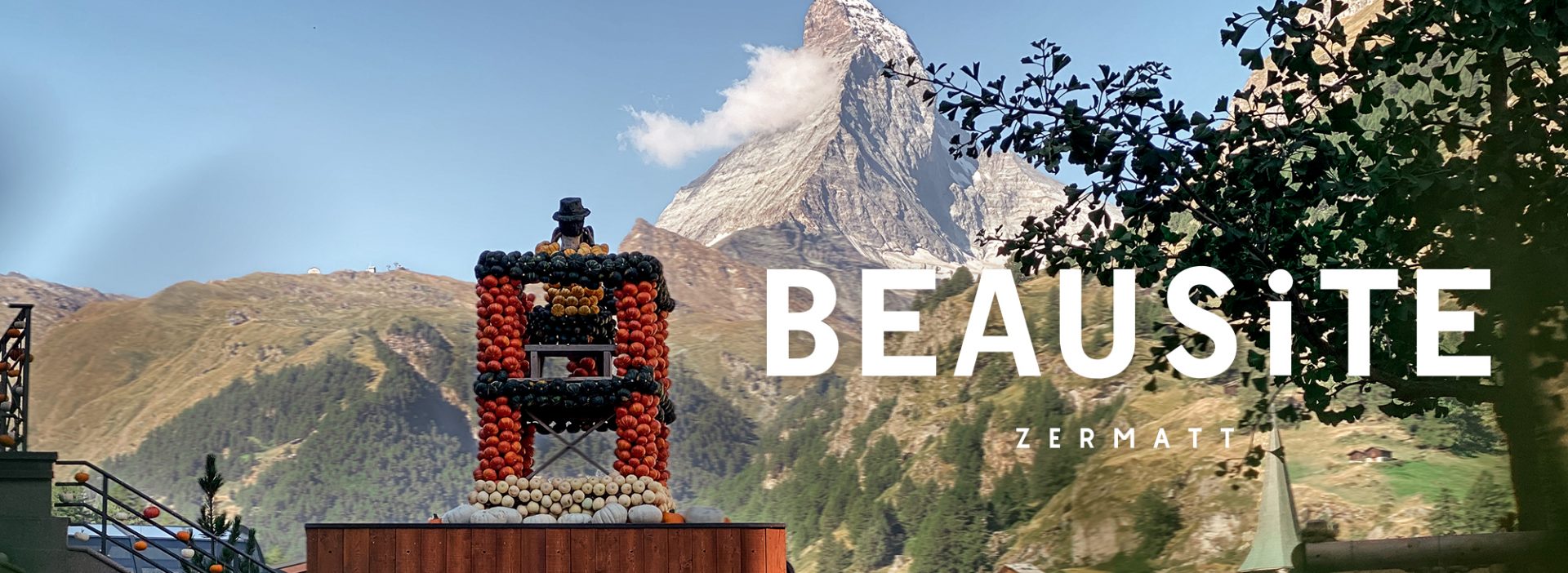 Kürbisausstellung Beausite Zermatt Wald