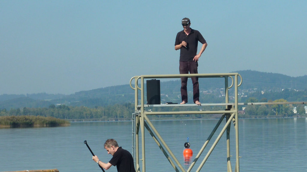 Beat Jucker auf Sprungturm