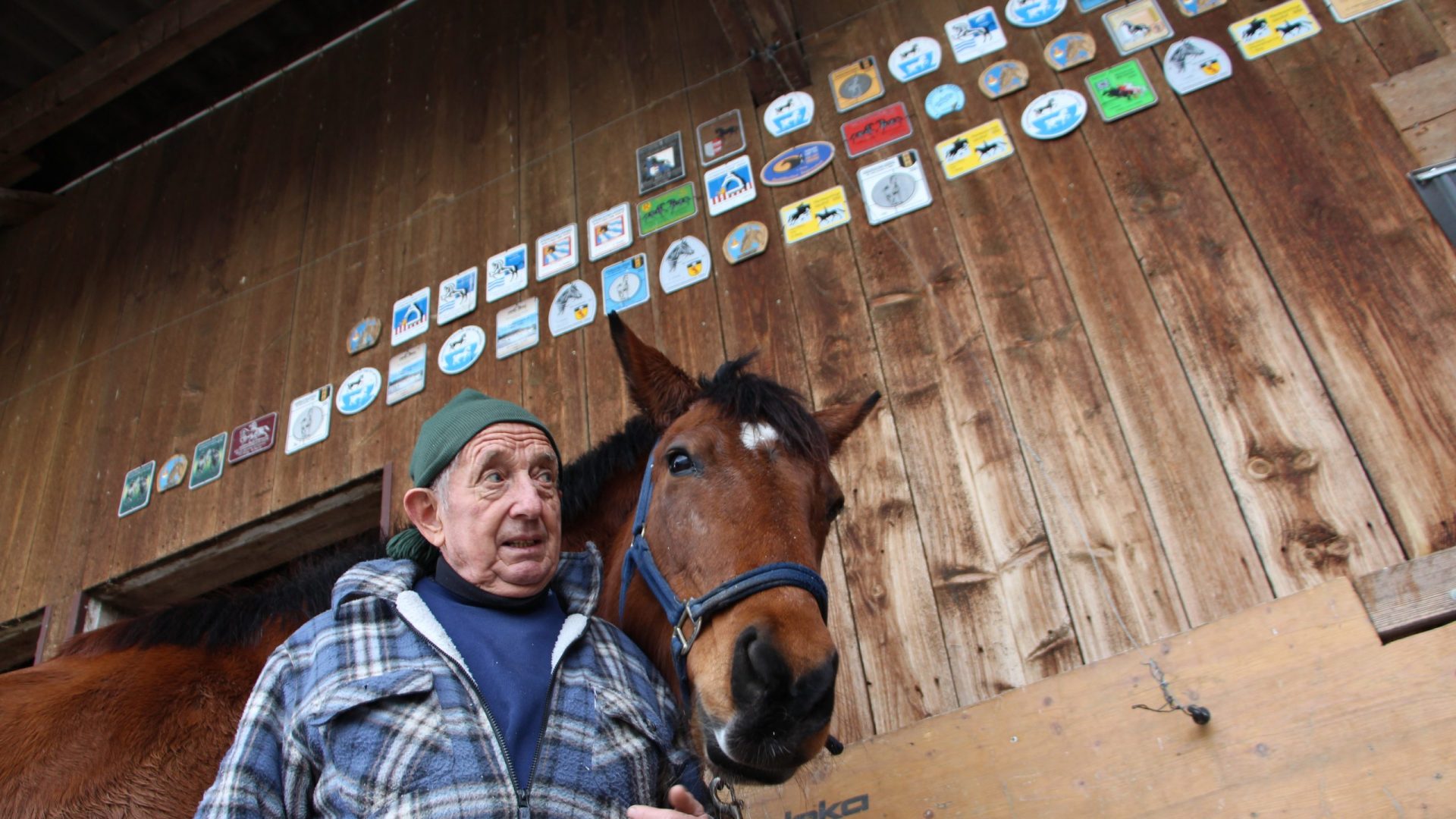 Ueli Mit Pferd Und Abzeichen