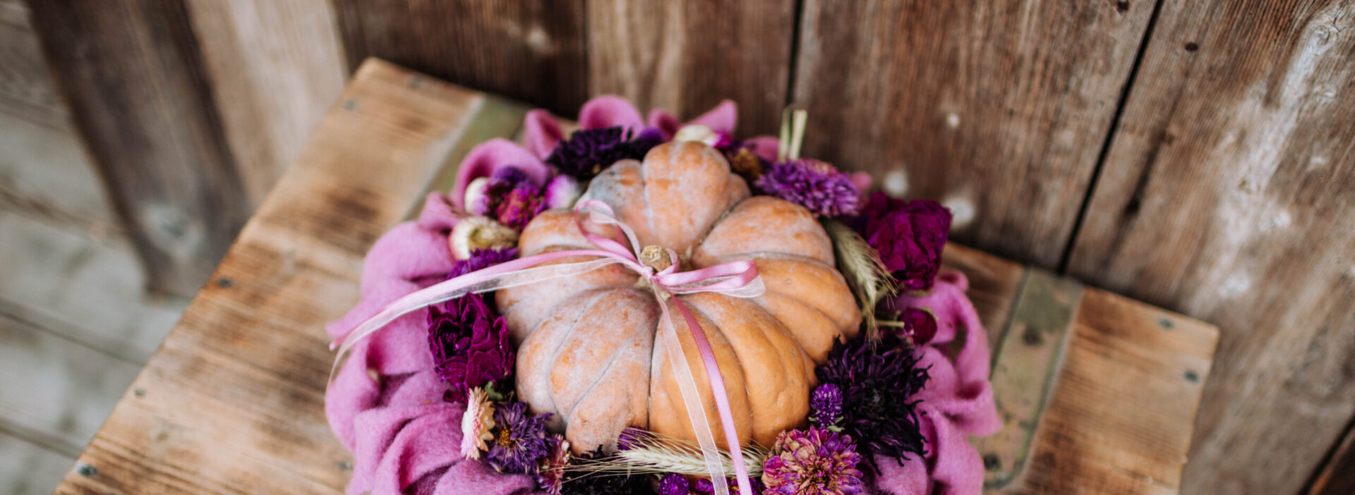 Kürbis Tischdeko mit Filz