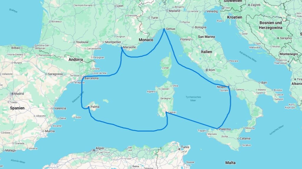 Jucker Farm Kreuzfahrt Mittelmeerroute